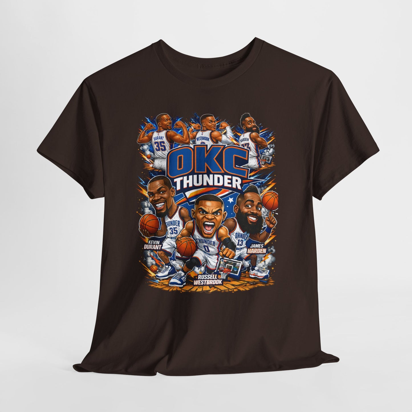 OKC Thunder Caricature Basketball T-Shirt — Team Players Graphic Tee