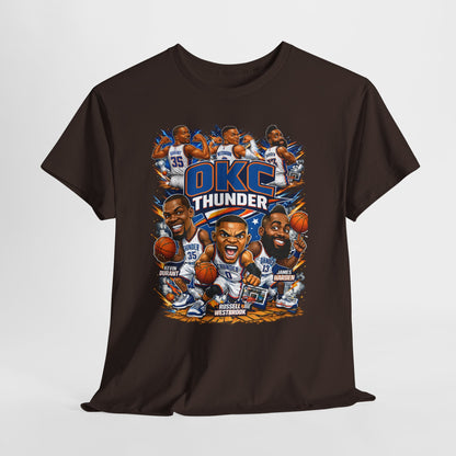 OKC Thunder Caricature Basketball T-Shirt — Team Players Graphic Tee