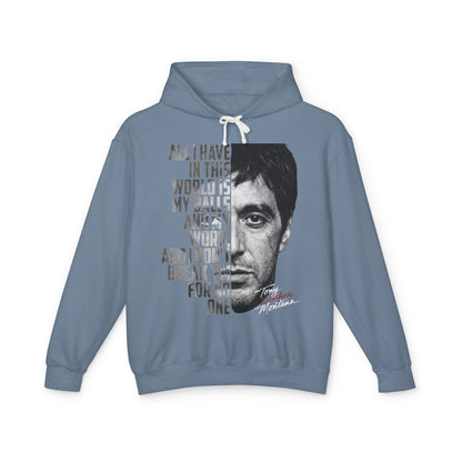 Tony Montana Hoodie — 'All I Have in This World...' Scarface Portrait Quote Pullover
