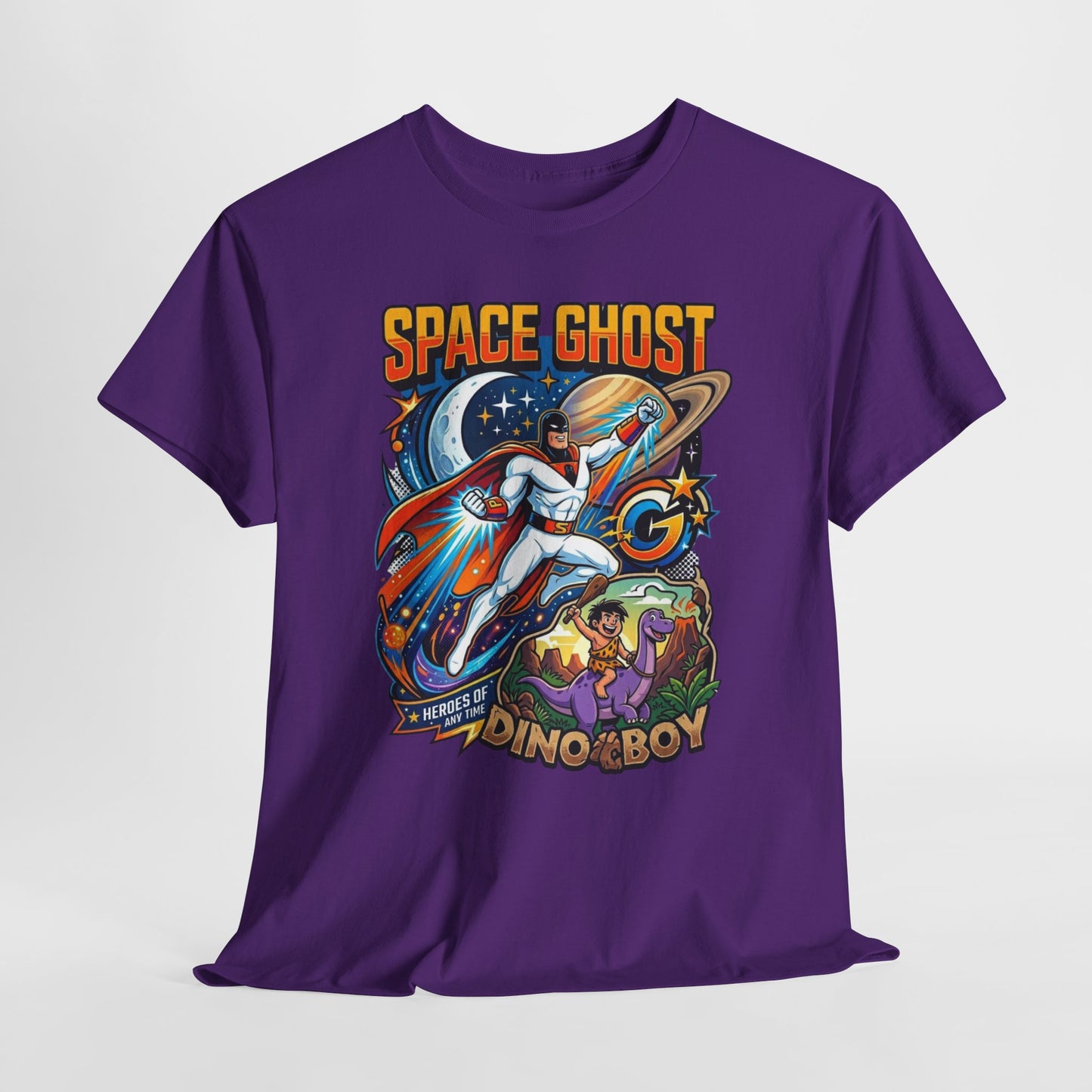 Space Ghost Dino-Boy Tee — Retro Astronaut Dinosaur Graphic T-Shirt