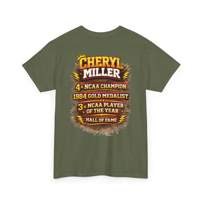 Legendary Cheryl Miller Basketball T-Shirt — 4x NCAA Champion, 1984 Gold Medalist