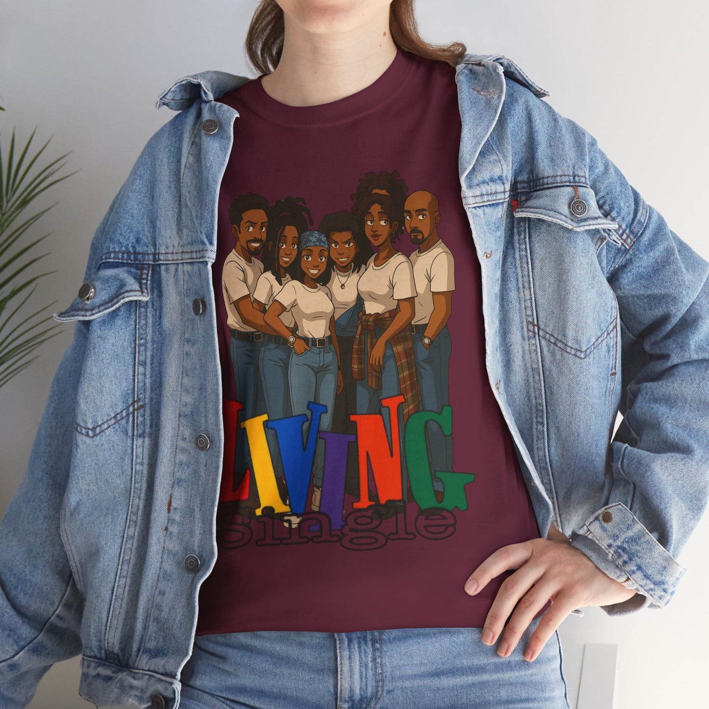 Living Single Unisex Heavy Cotton Tee - Nostalgic TV Show T-Shirt for Fans