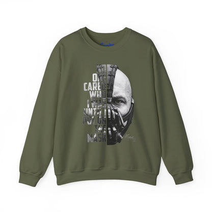 Bane Crewneck Sweatshirt - "No One Cared Who I Was Until I Put On The Mask" Graphic