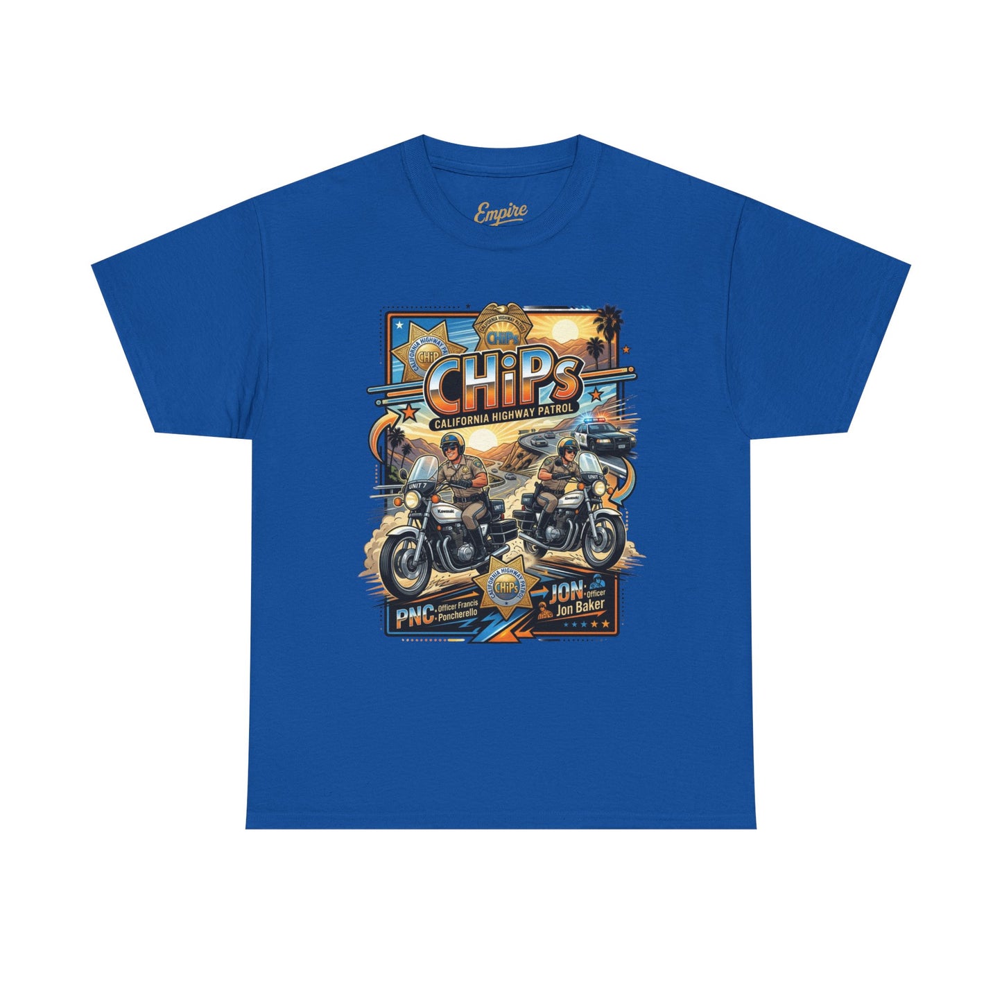 CHiPs Retro Motorcycle Tee — Vintage Police Biker Graphic T-Shirt
