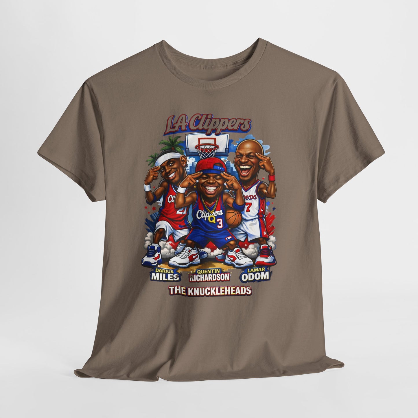 LA Clippers Cartoon Roster Tee — "The Knuckleheads" Team Graphic T-Shirt