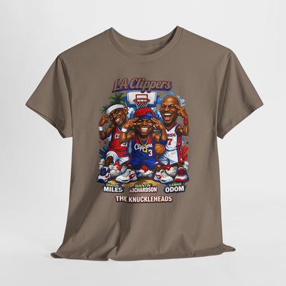 LA Clippers Cartoon Roster Tee — "The Knuckleheads" Team Graphic T-Shirt