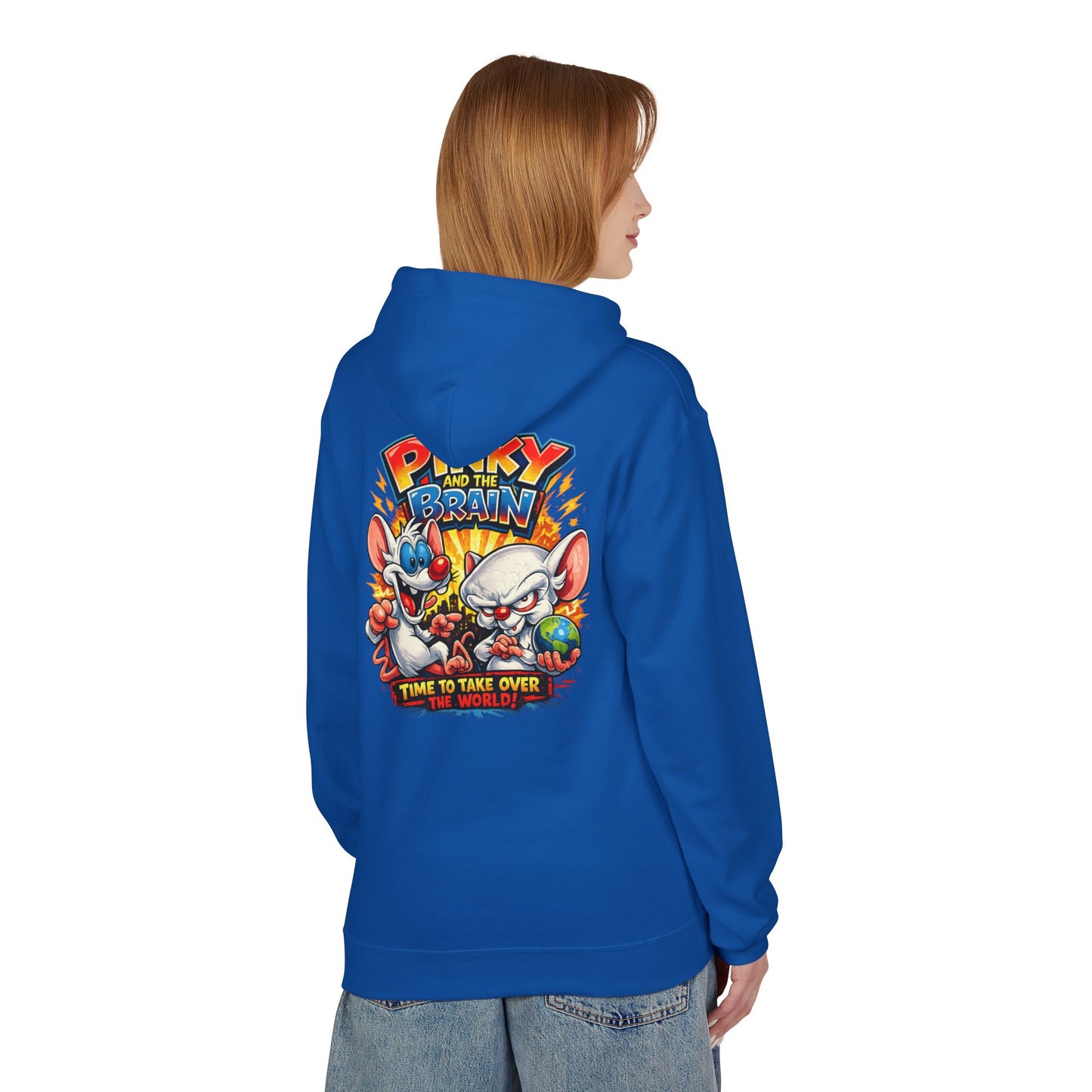 Pinky and the Brain "Time to Take Over the World" Midweight Softstyle Fleece Hoodie