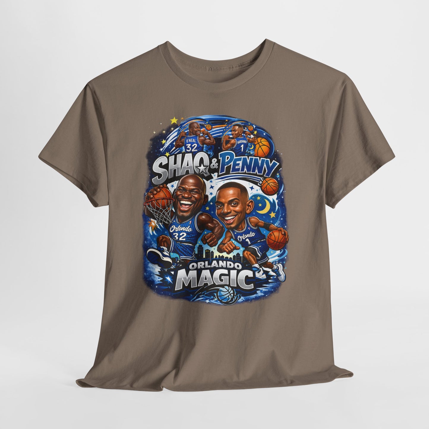 Orlando Magic Basketball Tee — Shaq & Penny Retro Cartoon Design