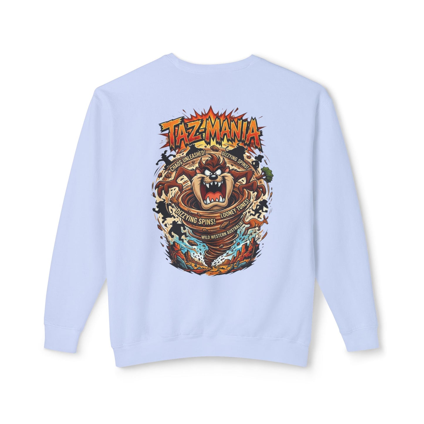Taz Mania Crewneck Sweatshirt – Retro Cartoon Graphic Pullover