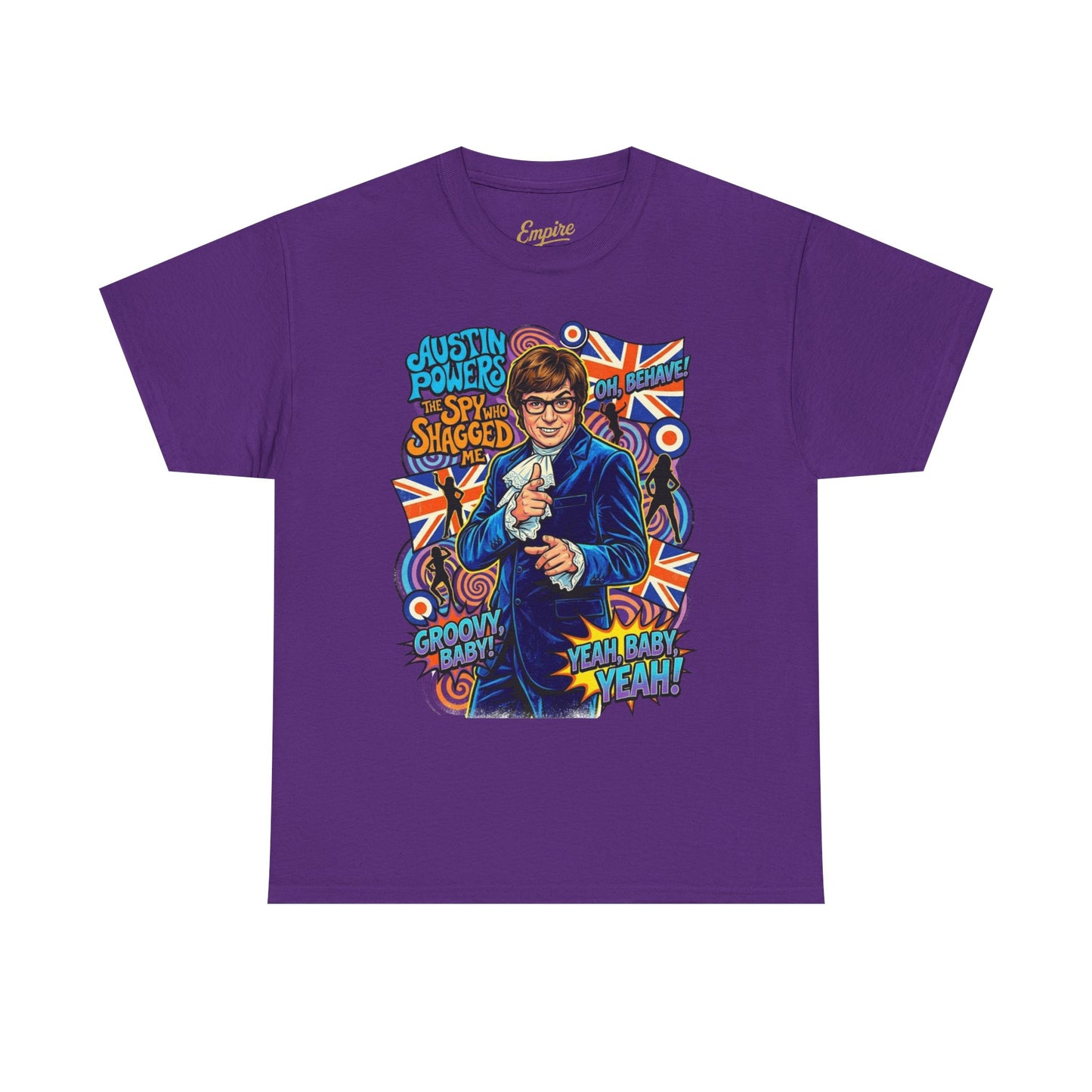 Austin Powers Retro Graphic Tee — "Yeah Baby!" Psychedelic 60s Pop Art T-Shirt