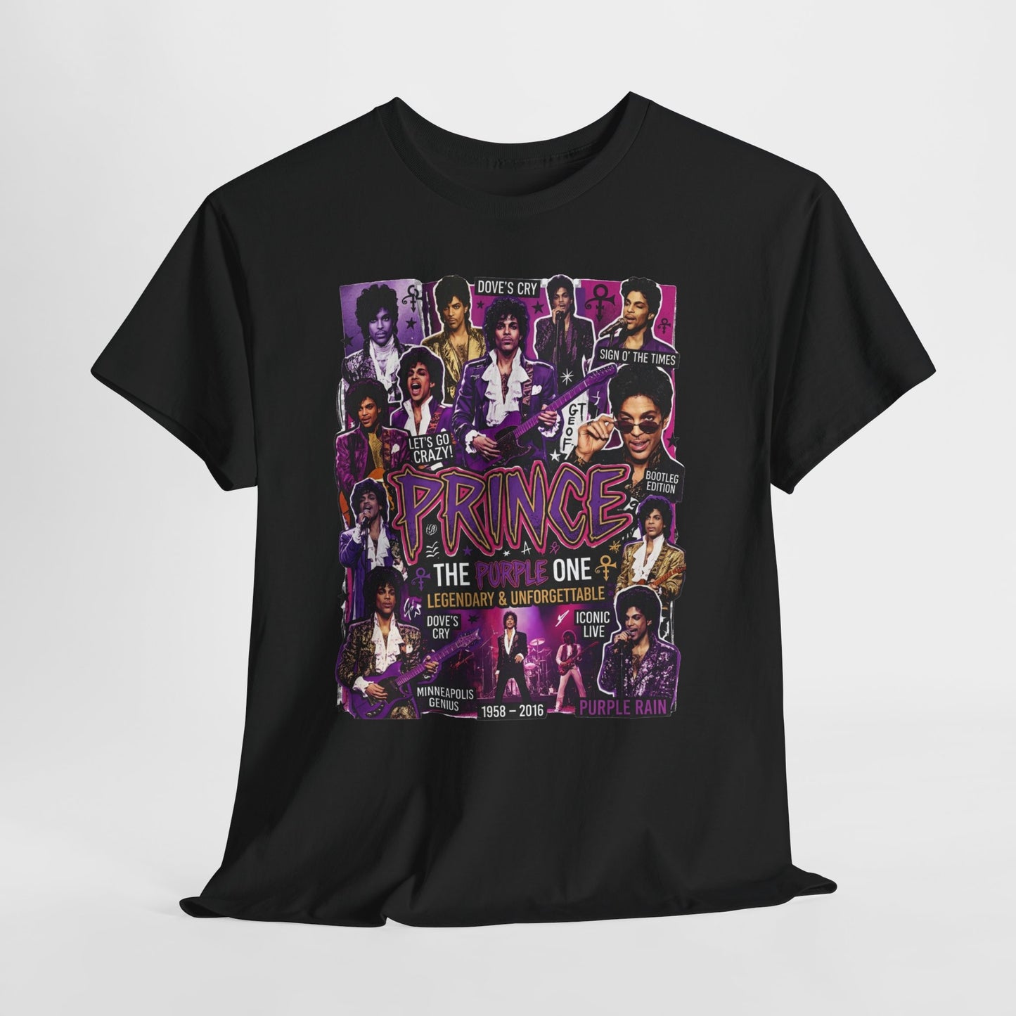 Prince Tribute T-Shirt – 'Prince The One' Collage Graphic Tee