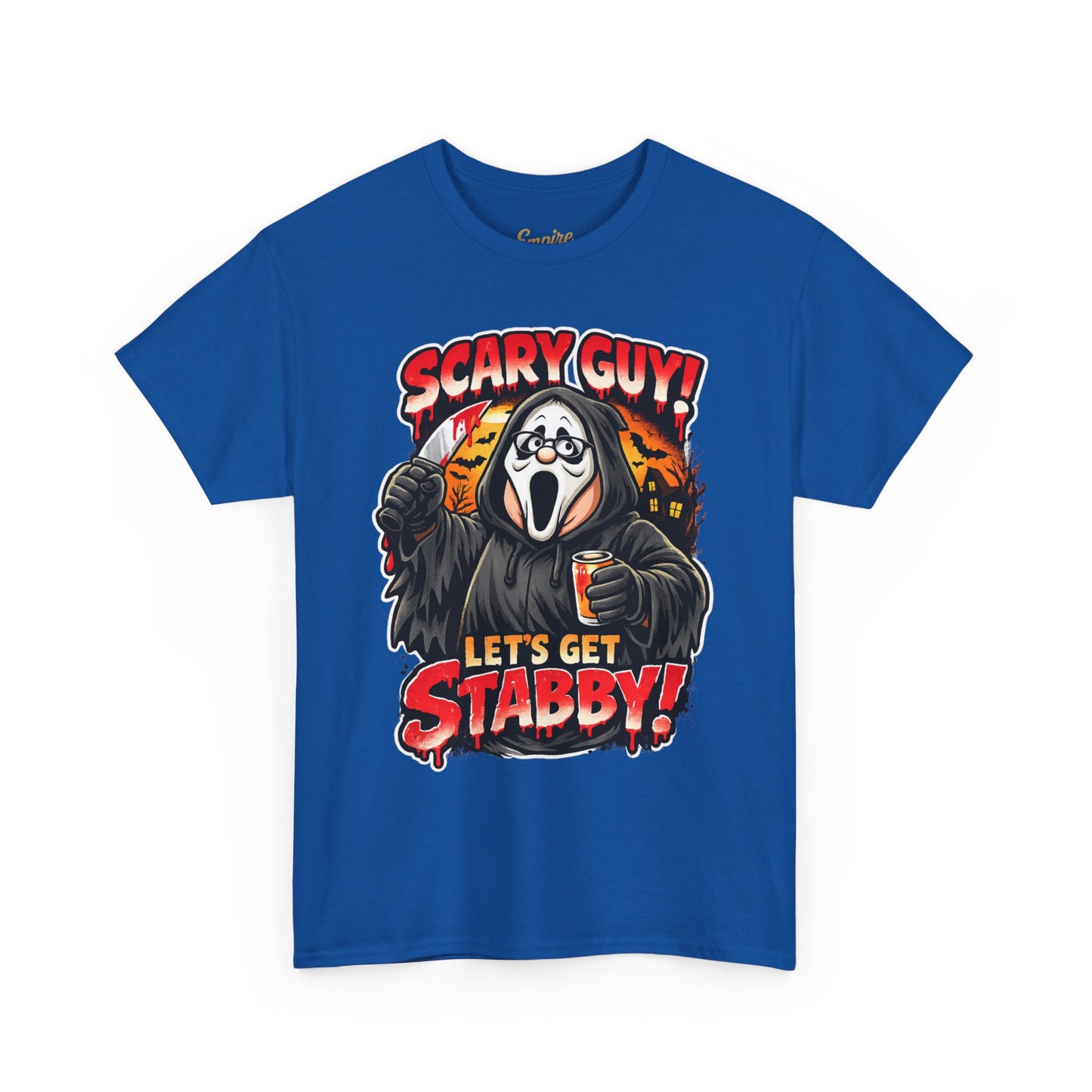 Scary Guy "Let's Get Stabby" Halloween Tee — Scream Mask Horror Movie T-Shirt