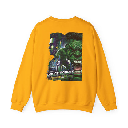 Hulk Graphic Crewneck Sweatshirt — Bruce Banner Movie Poster Design