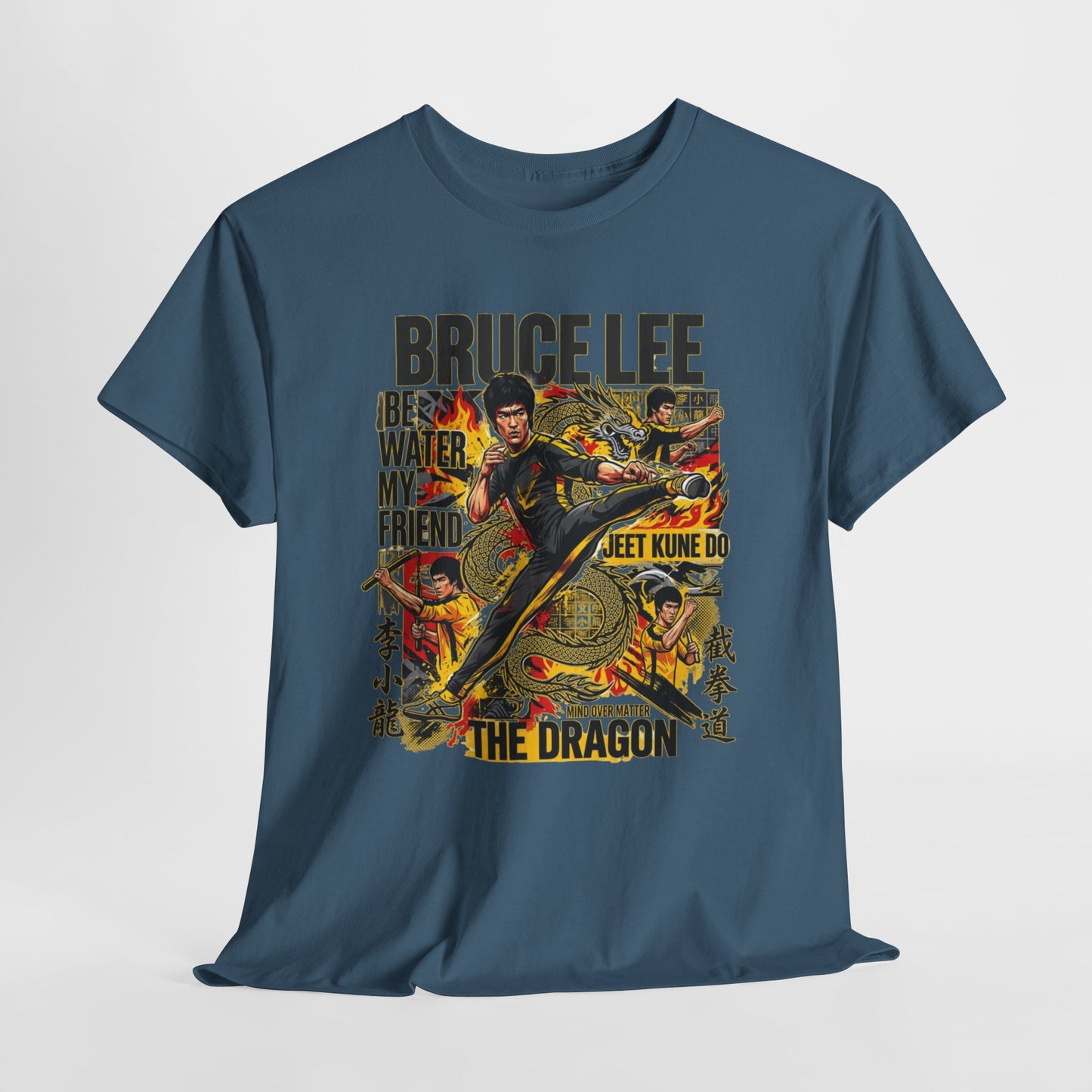 Bruce Lee Dragon Graphic Tee — Martial Arts Vintage Poster T-Shirt