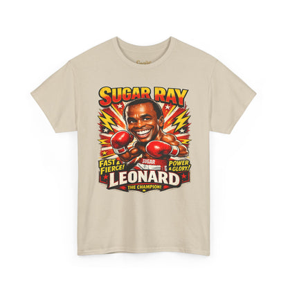 Vintage Boxing Champion Tee – “Sugar Ray Leonard” Graphic Shirt