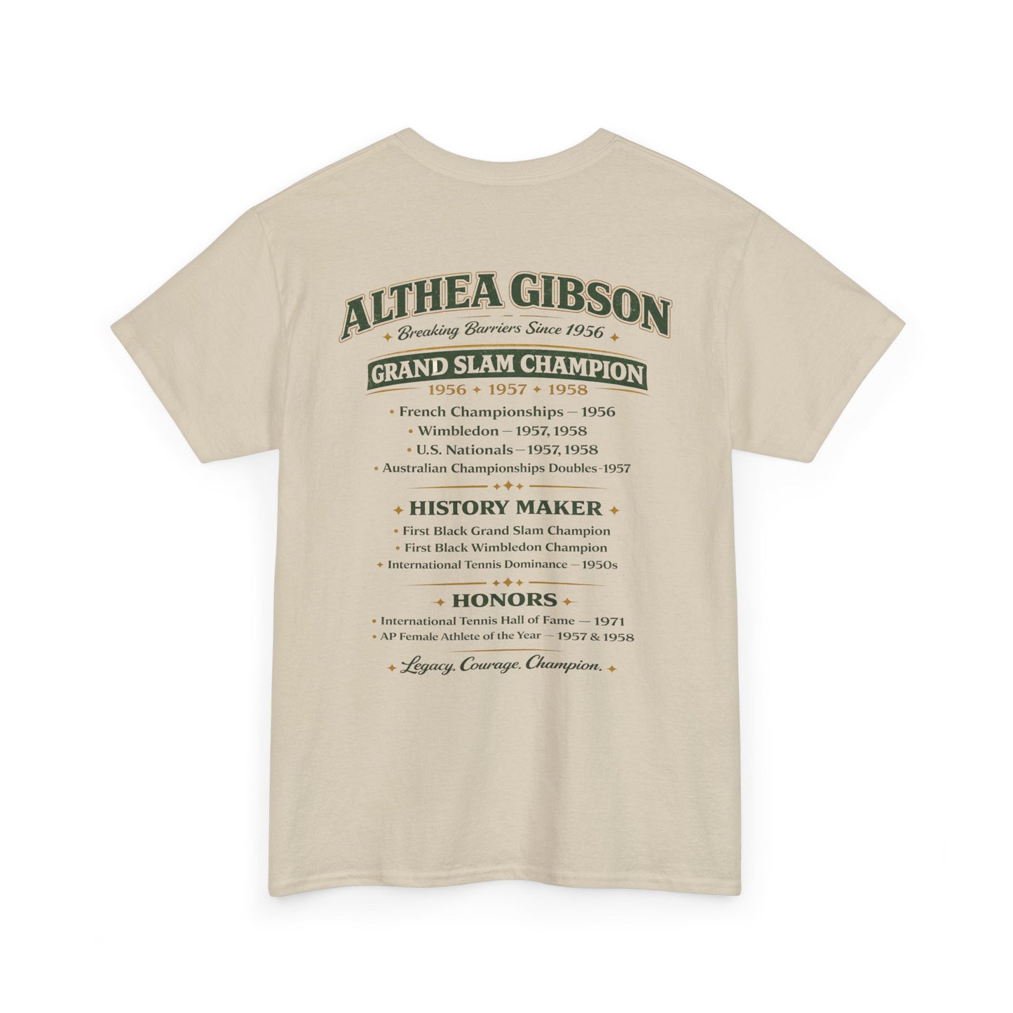 Althea Gibson 'Breaking Barriers' Tennis T-Shirt — Vintage Grand Slam Champion Tribute