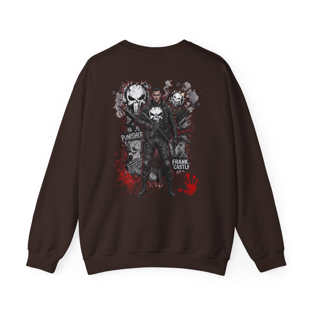Punisher Graphic Crewneck Sweatshirt — Frank Castle Skull Design