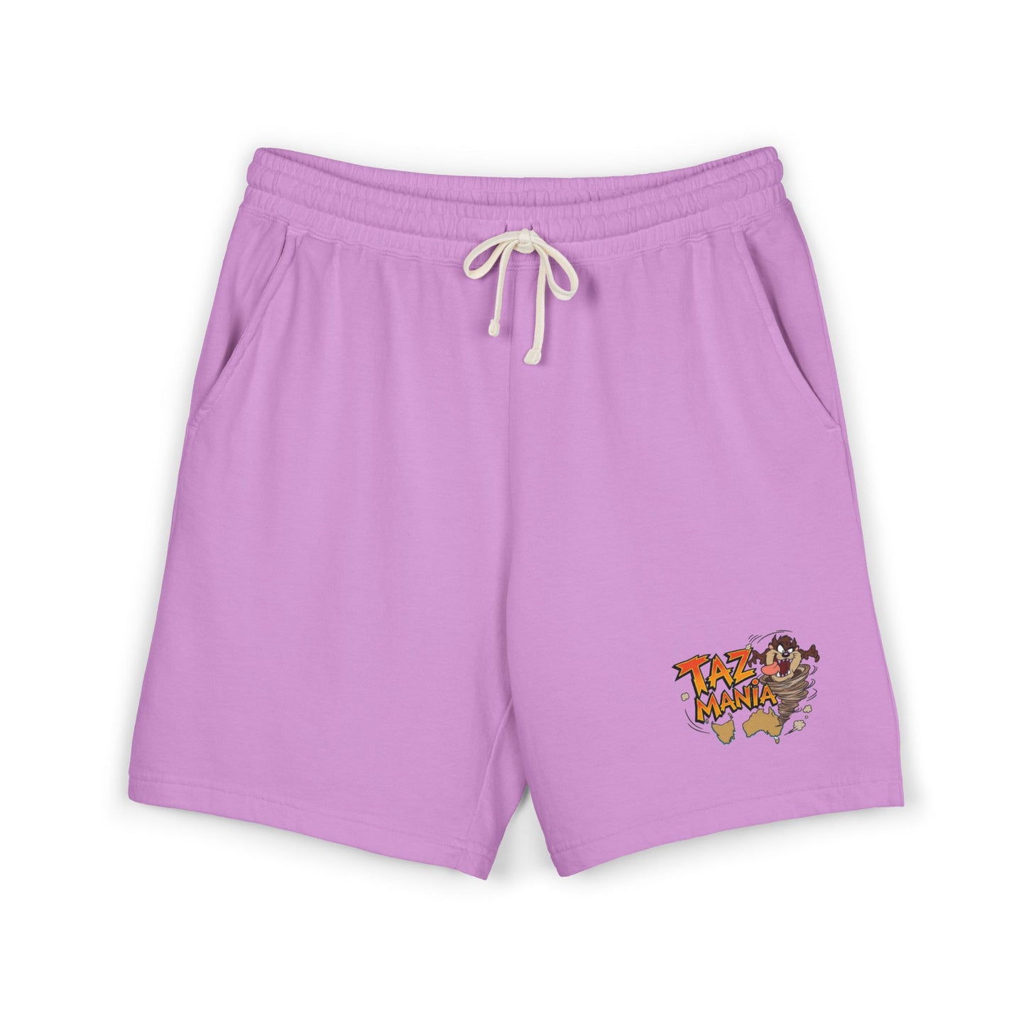 Fleece Sweat Shorts with 'TAZ-MANIA' Vintage Graphic