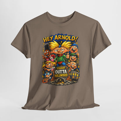 Hey Arnold! Cartoon Graphic Tee — "Straight Outta Hillwood" Nostalgia Shirt