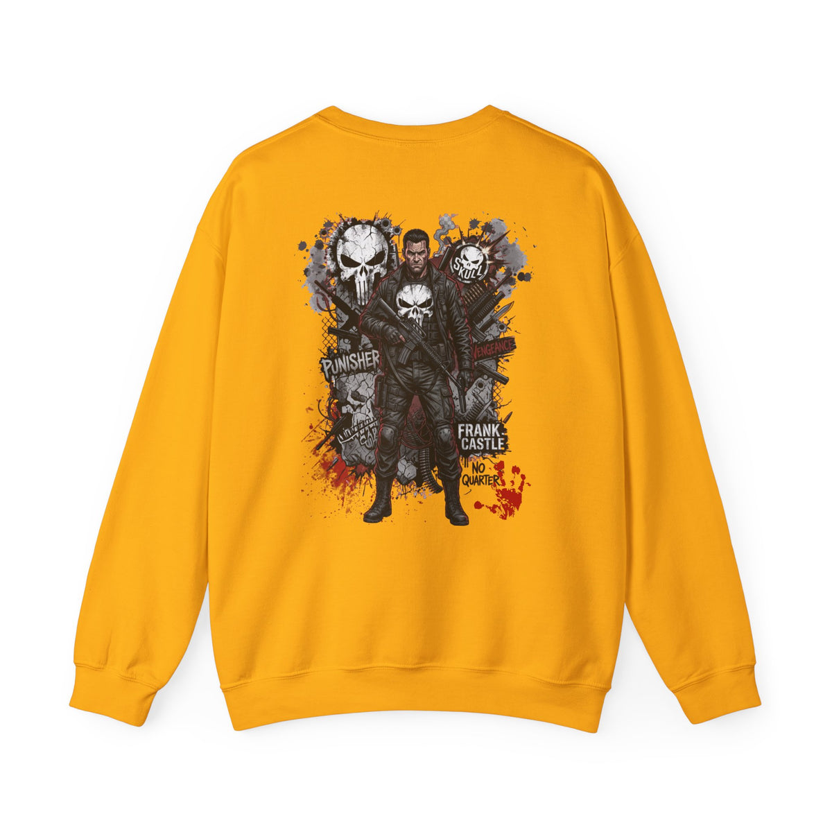 Punisher Graphic Crewneck Sweatshirt — Frank Castle Skull Design