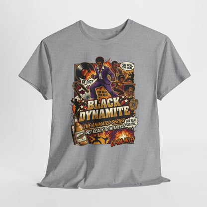 Black Dynamite Graphic Tee — Vintage Blaxploitation Movie Poster Shirt