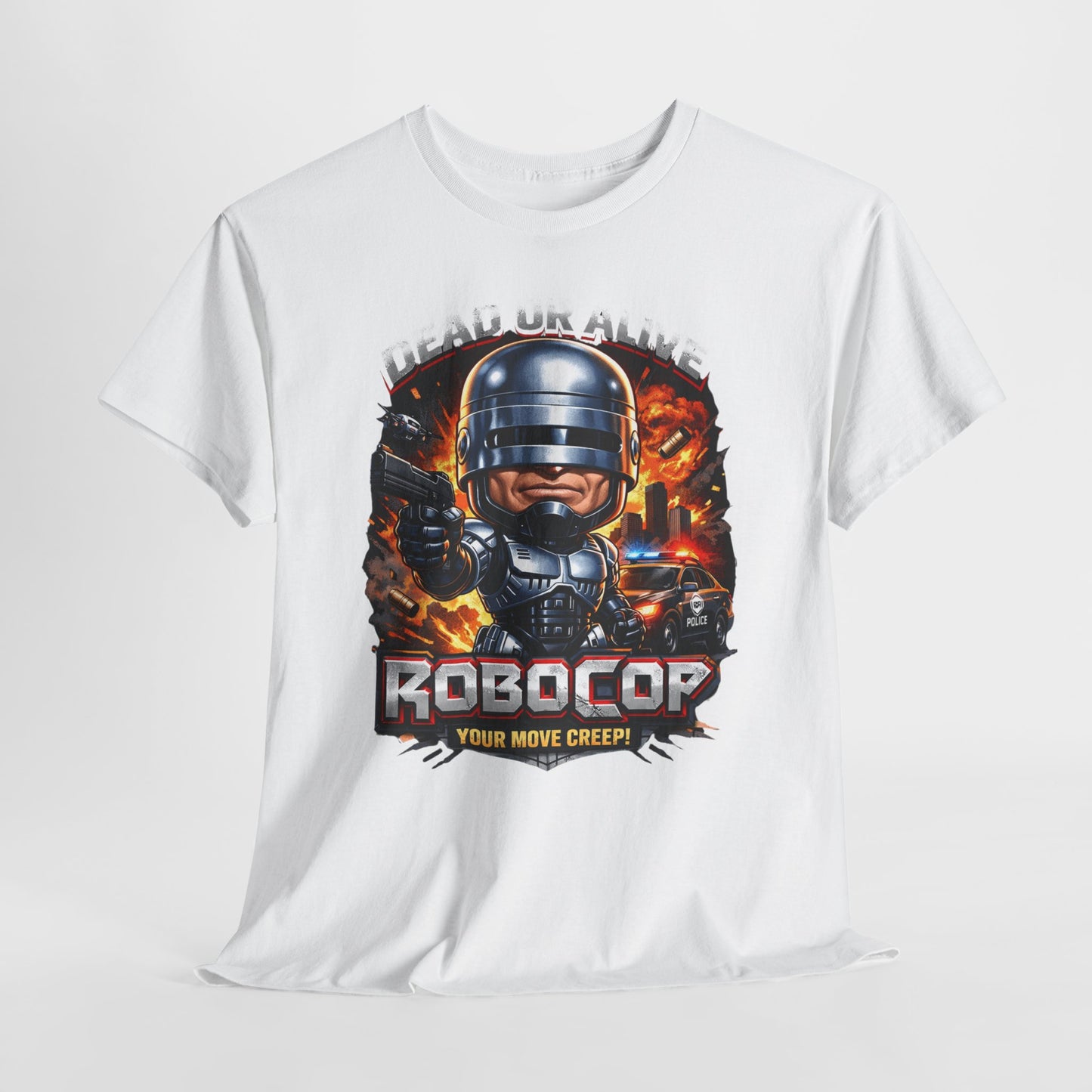 Robocop Graphic Tee — Retro Action Movie Shirt ("Your Move Creep")