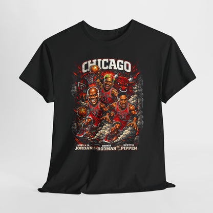 Chicago Bulls Retro Players Graphic Tee — Vintage Basketball Team Shirt