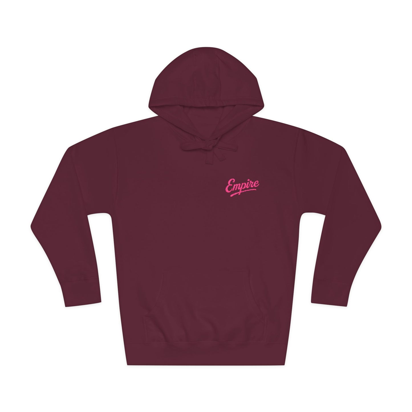 Empire Signature Embroidered Hoodie — Minimal Fleece with Pink 'Empire' Logo