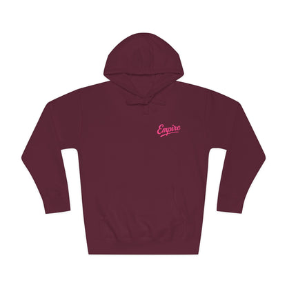 Empire Signature Embroidered Hoodie — Minimal Fleece with Pink 'Empire' Logo