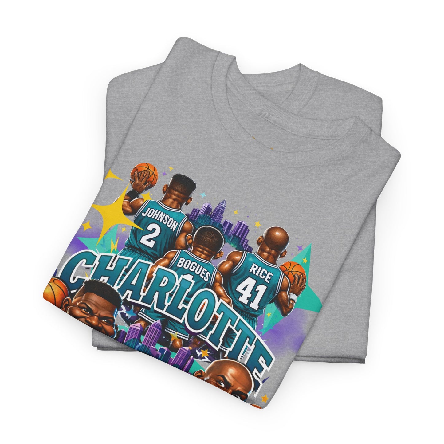 Charlotte Hornets Basketball T-Shirt — Team Player Caricature Tee