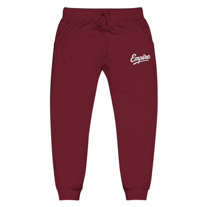 Empire Signature Embroidered Sweatpants — Minimal Fleece with White 'Empire' Logo
