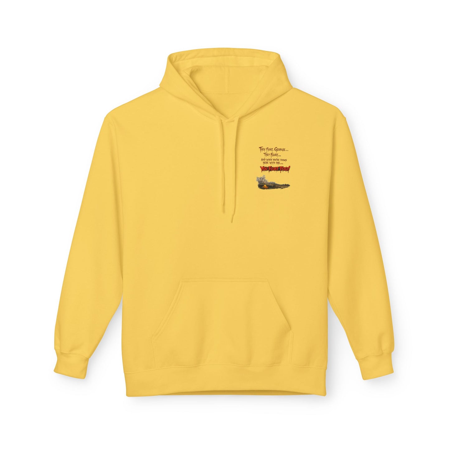 'Krustywise' Creepy Clown Design, "You’ll Float Too" Midweight Softstyle Fleece Hoodie