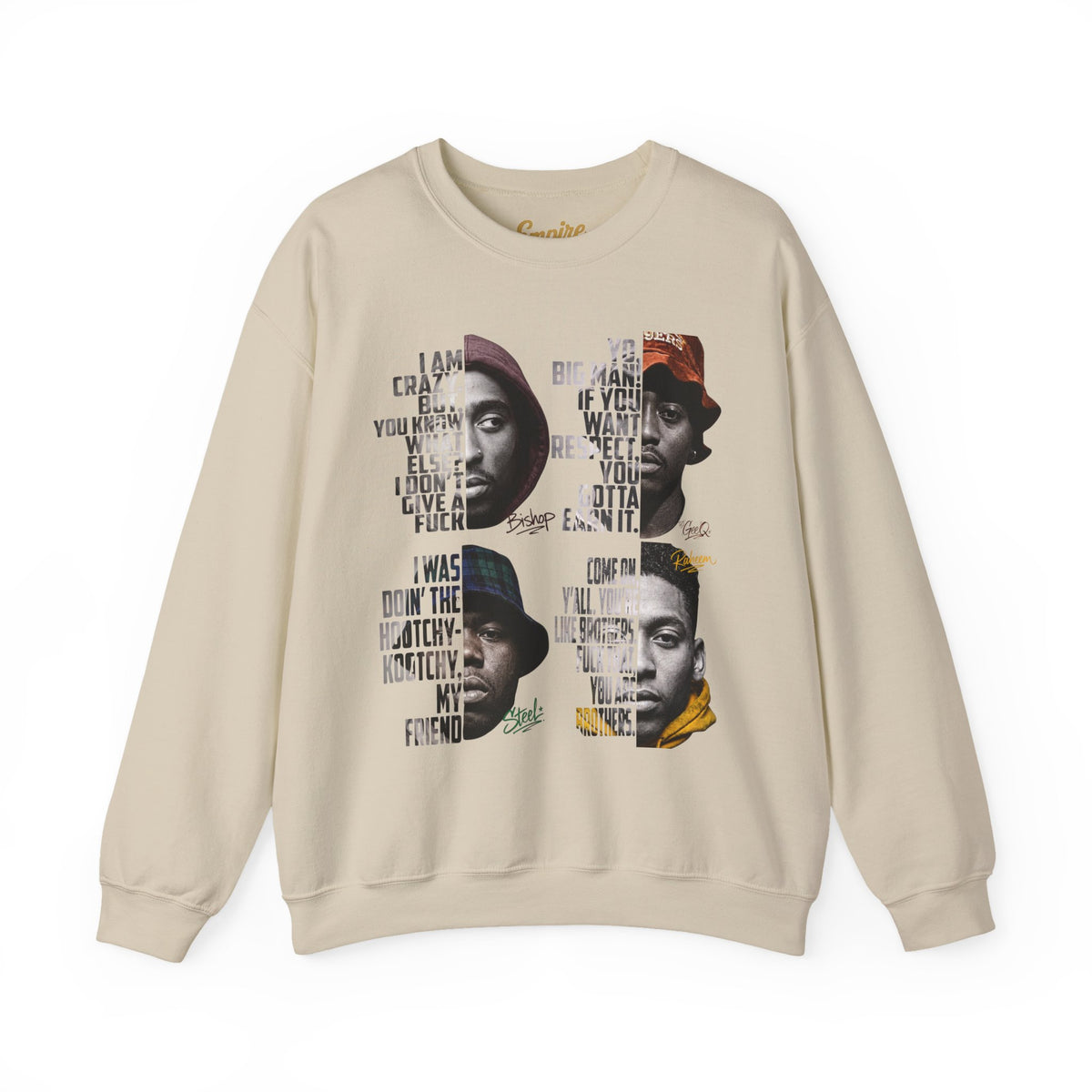 Wrecking Crew "Juice" Movie Legends Crewneck Sweatshirt — Collage Portraits & Lyrics