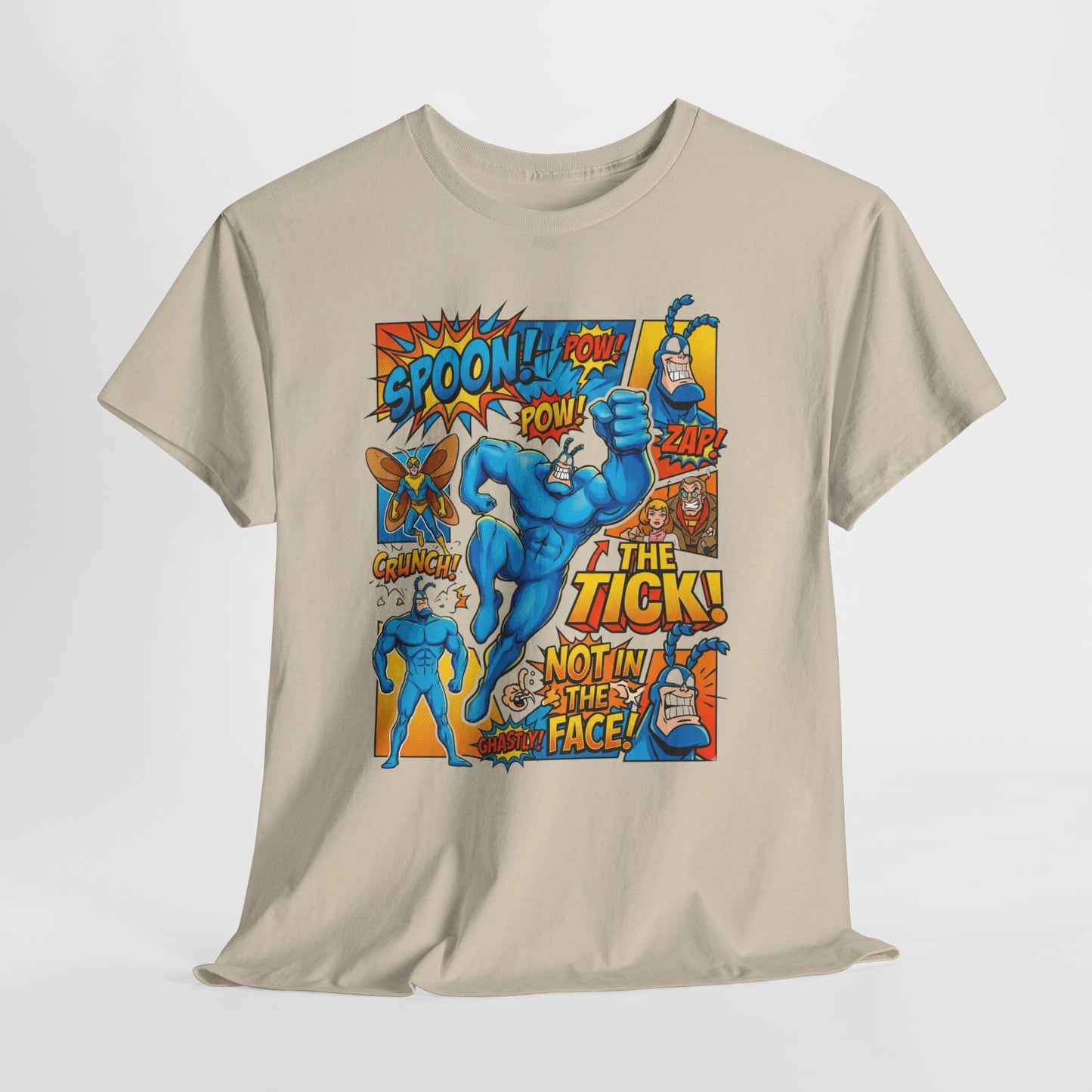 The Tick Comic Panel T-Shirt — Retro Superhero Graphic Tee