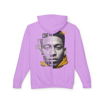 Raheem Hoodie — 'Juice' Portrait Hoodie with Quote (Half-Face Design)