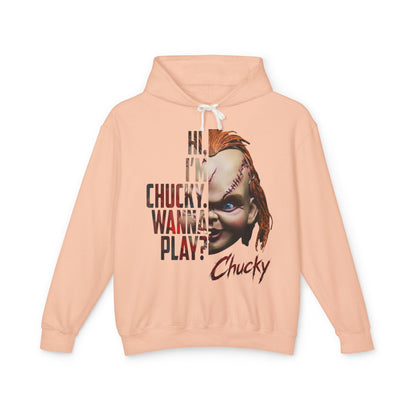 Chucky “Hi, I’m Chucky, Wanna Play?” Horror Movie Hoodie