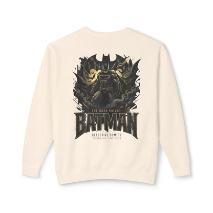 Batman Graphic Crewneck Sweatshirt — Vintage Dark Knight Logo & Back Art