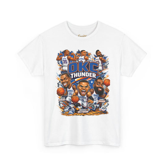 OKC Thunder Caricature Basketball T-Shirt — Team Players Graphic Tee