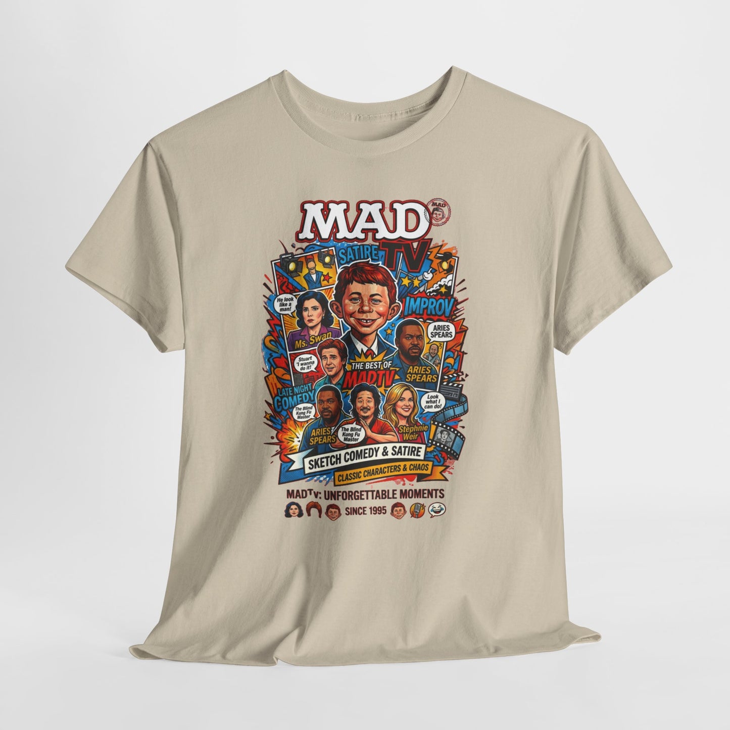 MAD Magazine Collage Graphic Tee — Vintage Pop Culture Humor Shirt