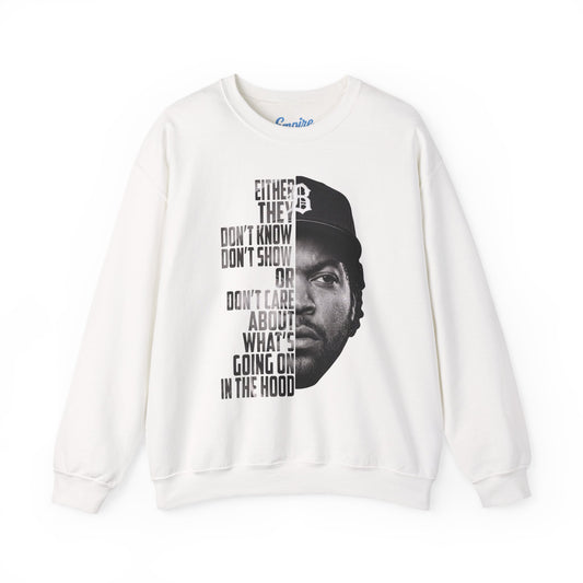 Boyz N the Hood Doughboy Sweatshirt — Half-Face Portrait with 'They Don't Know' Quote
