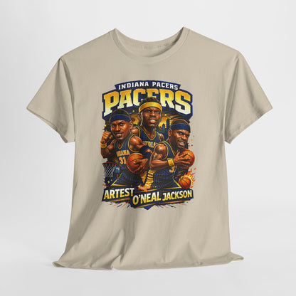 Indiana Pacers Vintage Players Graphic Tee — "Pacers" O'Neal & Jackson Tribute