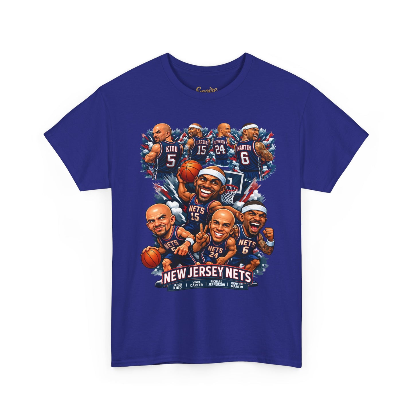 New Jersey Nets Vintage Team Collage T-Shirt — Classic NBA Legends Fan Tee