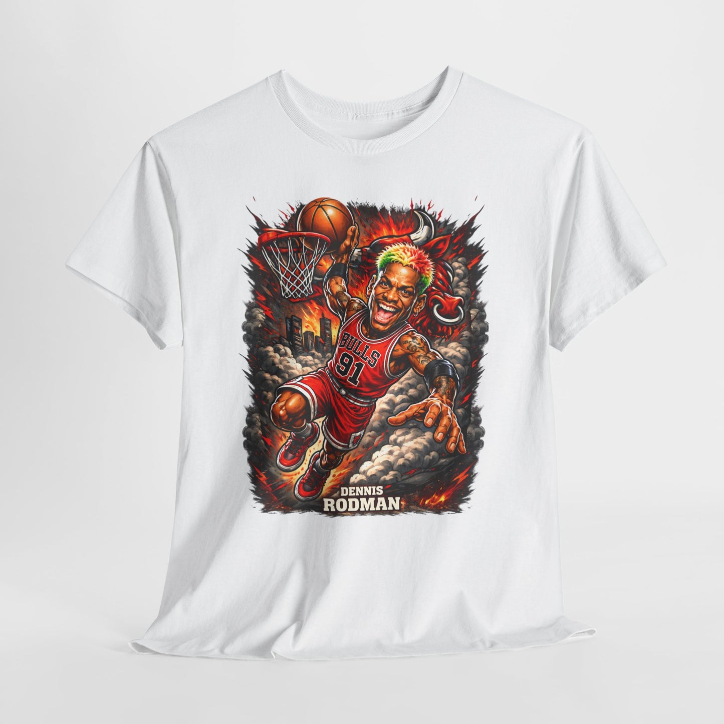 Dennis Rodman 91 Basketball T-Shirt — Vintage Chicago Bulls Jersey Tee