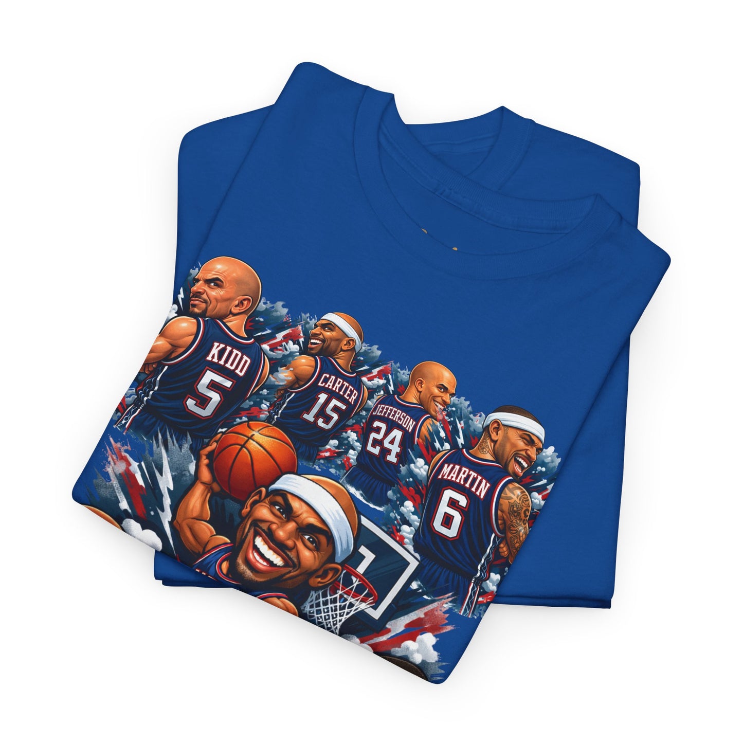 New Jersey Nets Vintage Team Collage T-Shirt — Classic NBA Legends Fan Tee