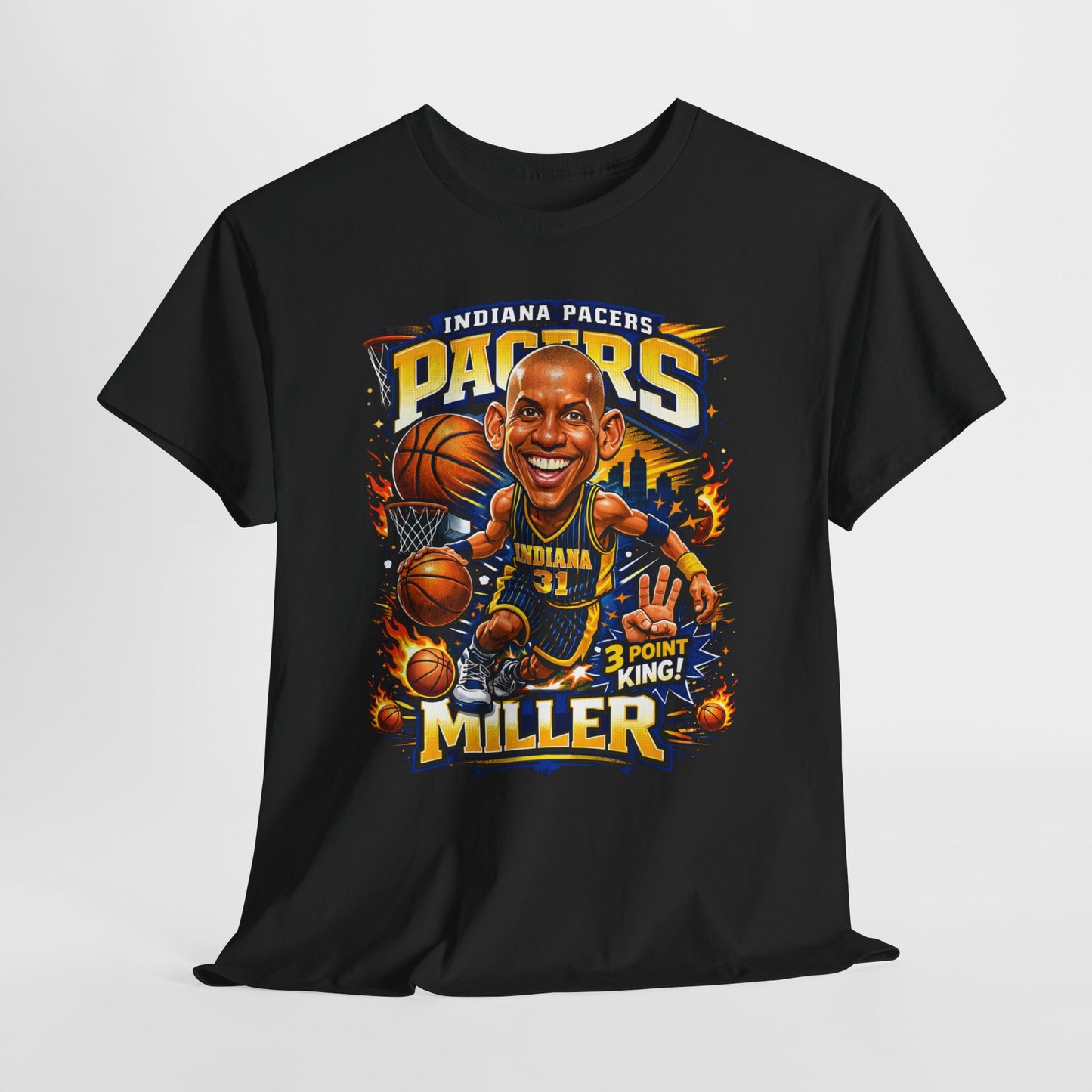 Pacers Miller 3-Point King Basketball T-Shirt