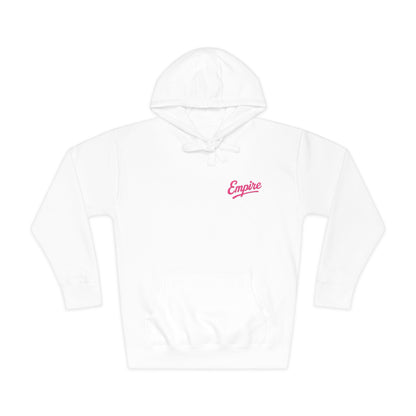 Empire Signature Embroidered Hoodie — Minimal Fleece with Pink 'Empire' Logo
