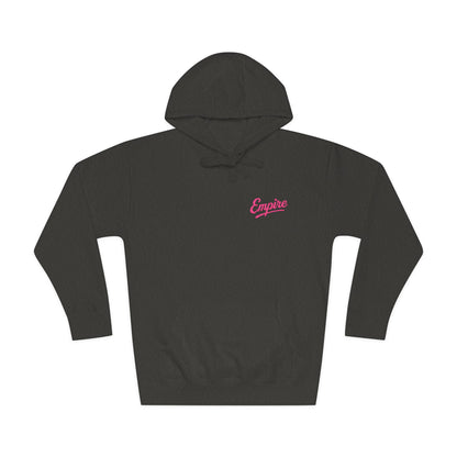 Empire Signature Embroidered Hoodie — Minimal Fleece with Pink 'Empire' Logo