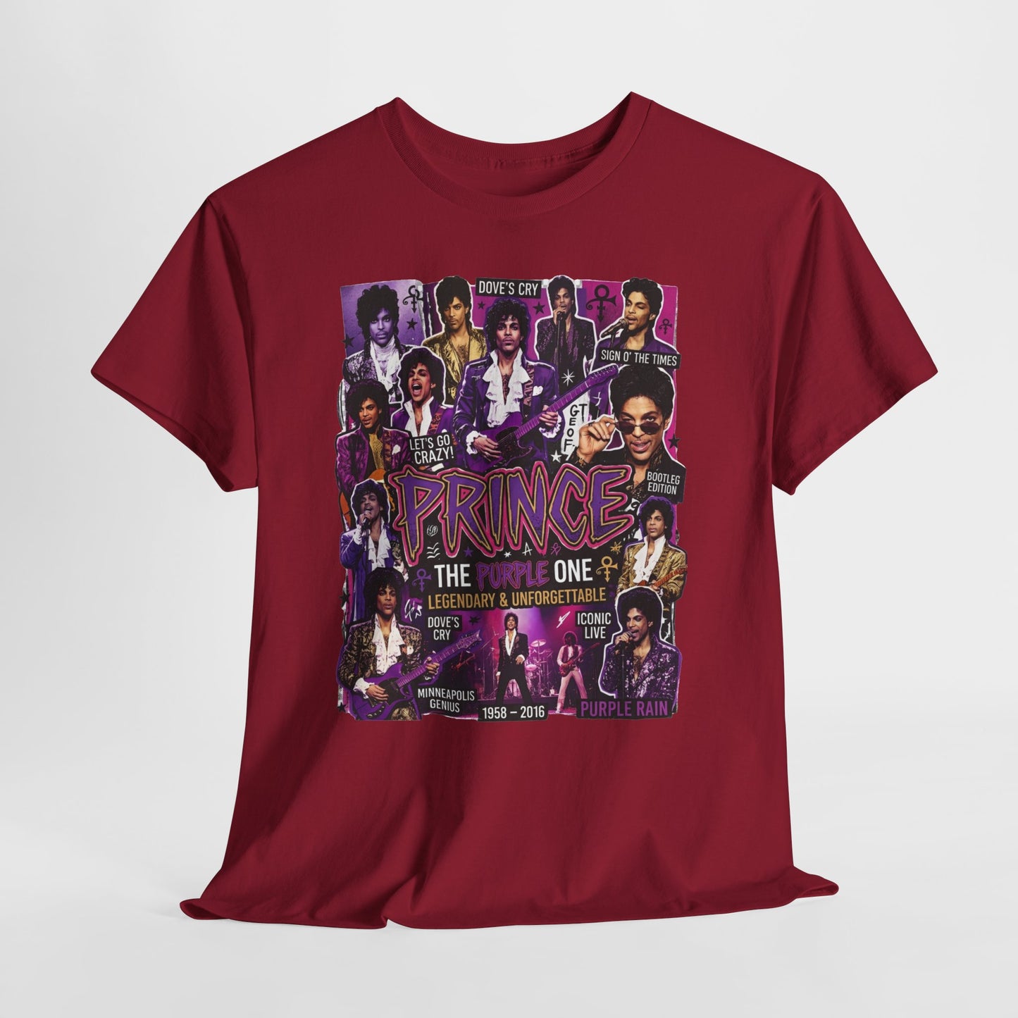 Prince Tribute T-Shirt – 'Prince The One' Collage Graphic Tee