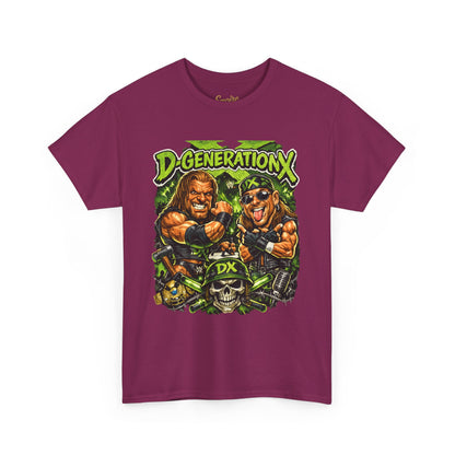 D-Generation X Retro Wrestling Tee — DX Skull & Heroes Graphic T-Shirt