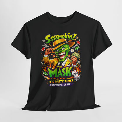 The Mask Graphic Tee — 'Ssssmokin!' Retro Movie Design
